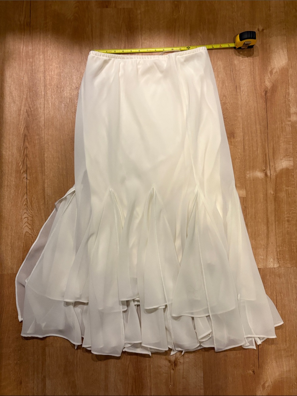 Metaphor Cream Maxi Tiered Chiffon Skirt